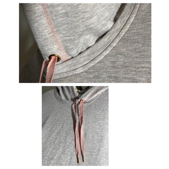 Matilda Jane Gotta Run Tunic Chic Gray Hoodie with Peach Tone Drawstrings Sz 2X - Picture 9 of 17